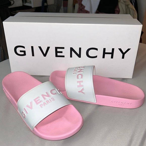 Givenchy Shoes - Givenchy Slide Flat Sandal Candy Pink & White Size 8